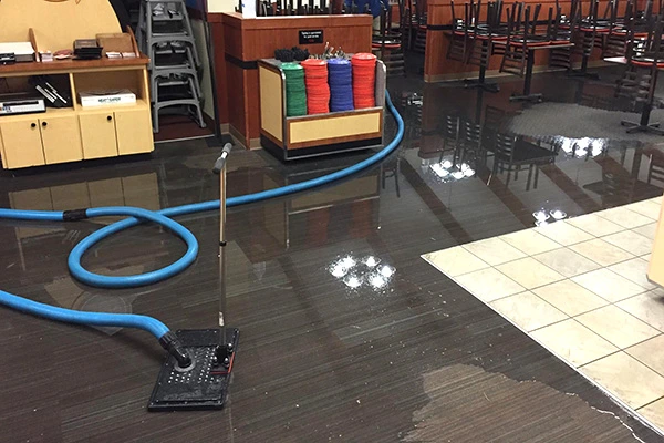 Water damage restoration - drying out a flooded basement